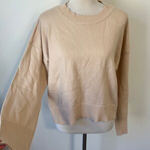 Olive + Oak Cream Light Tan Soft Crewneck Pullover Sweater L